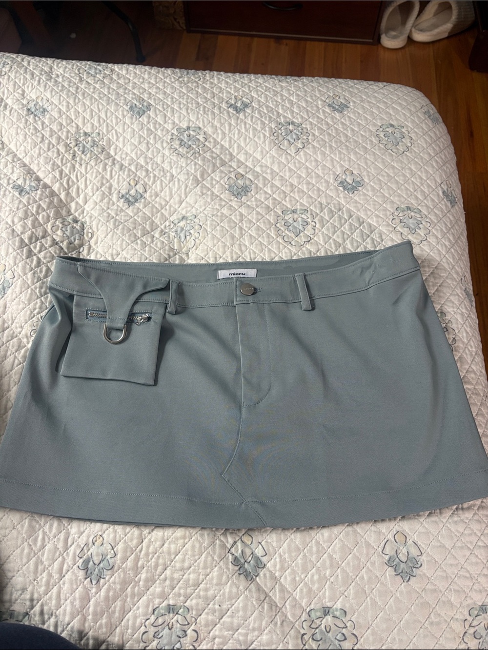 Miaou Mini Skirt with Utility Pocket - Blue
